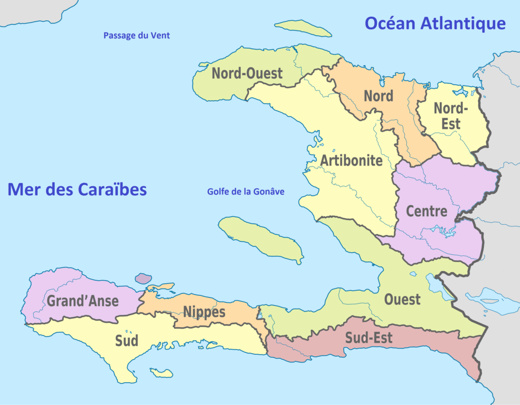 Carte des departements d Haiti